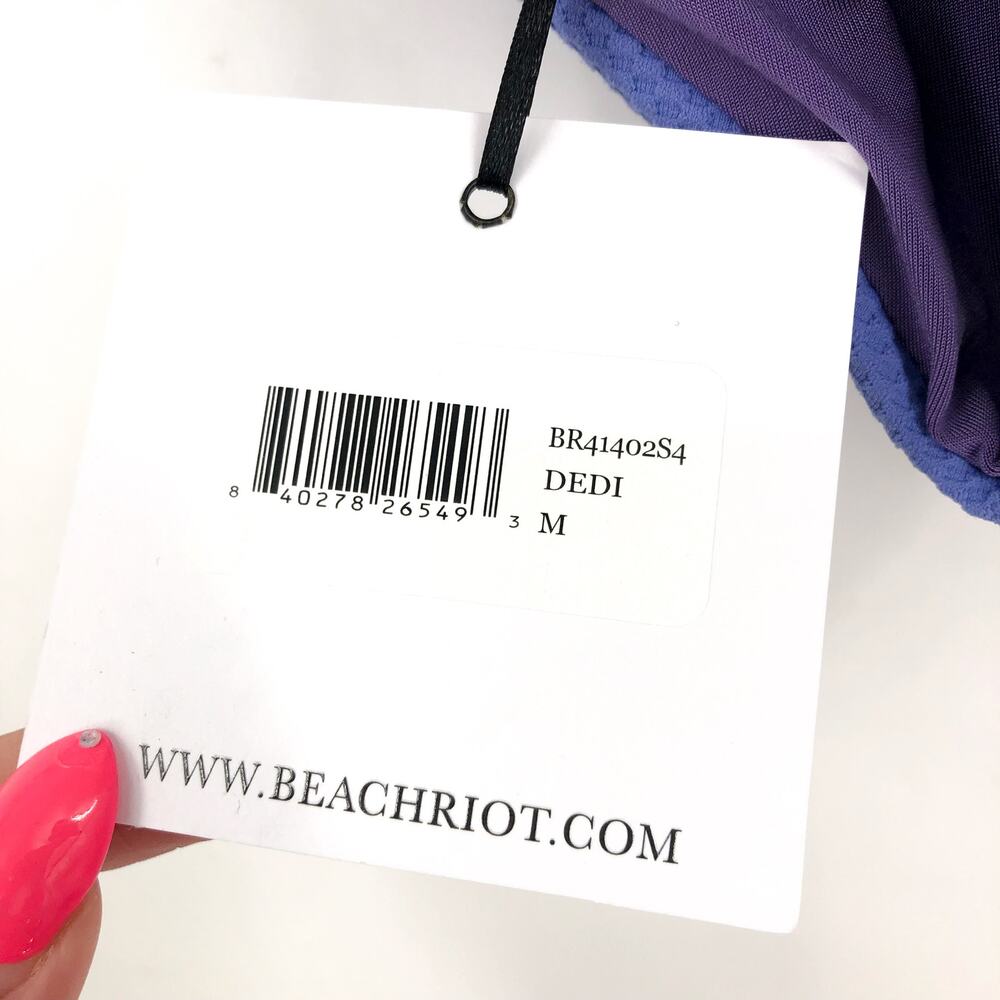 BEACH RIOT Women's Highway Bikini Bottom Medium Purple Periwinkle Waffle NWT - Picture 9 of 11